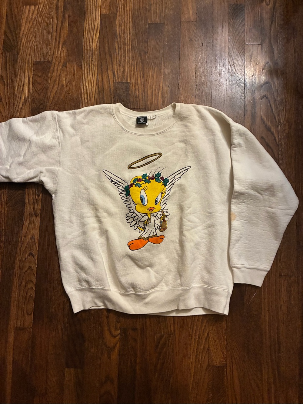 Warner Bros. Cream Tweety Angel Graphic Sweatshirt